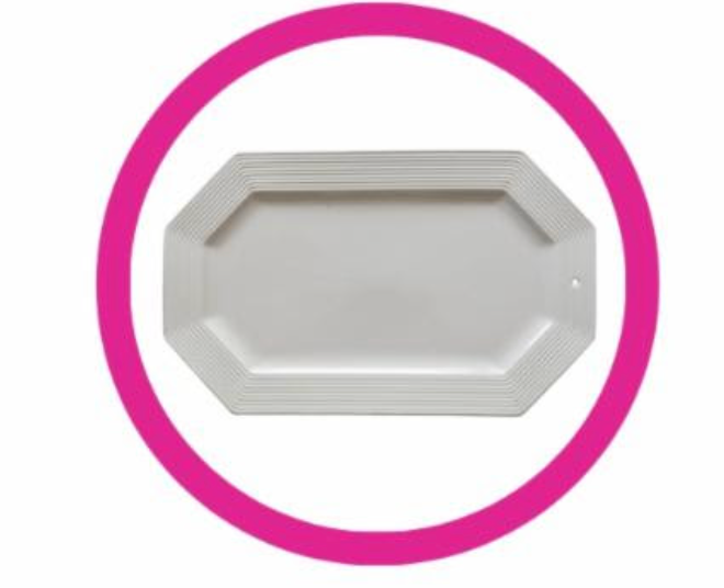 NORA FLEMING PINSTRIPES OCTAGONAL PLATTER O9