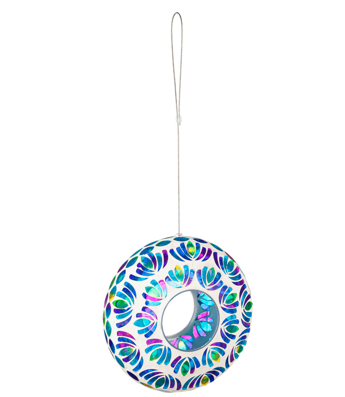 9.25" Circle Mosaic Feeder, Peacock