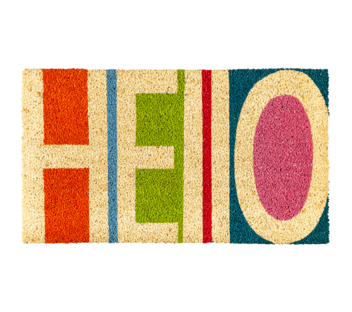 Colorful Hello Coir Mat