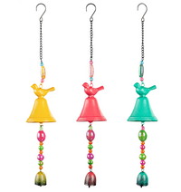 Cast Iron Bell with Bird Wind Chime, 3 Colors