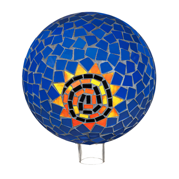 10" Mosaic Glass Gazing Ball, Sun