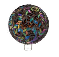 10" Mosaic Glass Gazing Ball, Multi-Color Design