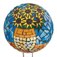 10" Mosaic Glass Gazing Ball, Sunflower