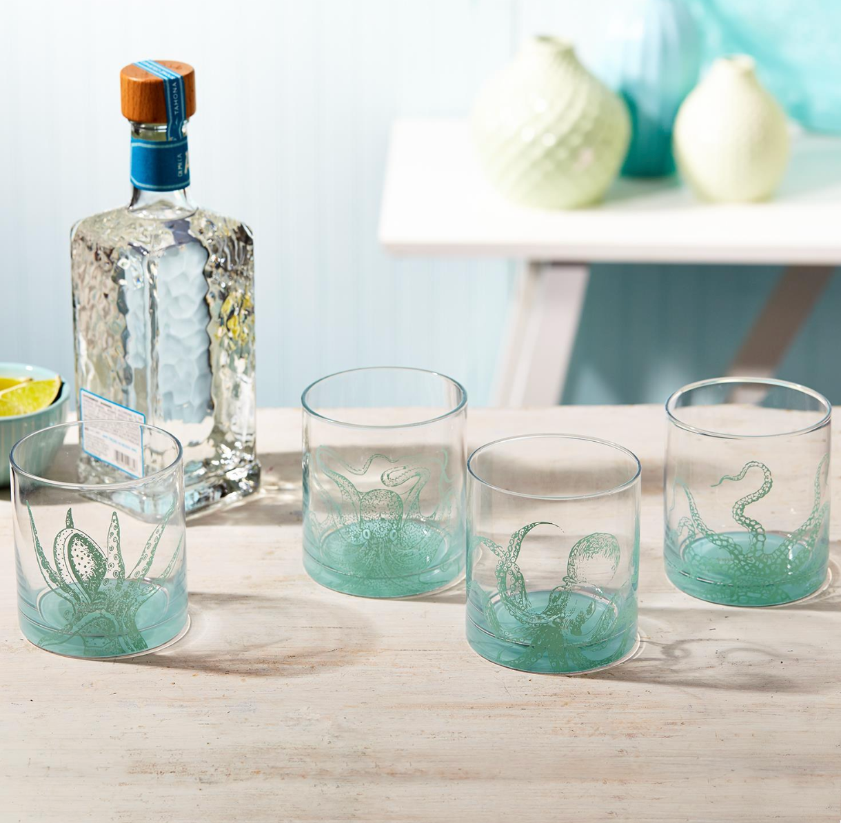 Octopus Double Old Fashion Glass - A. Dodson's
