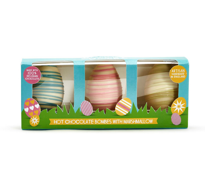 Painted Eggs Set of 3 Hot Chocolate Cocoa Bombs