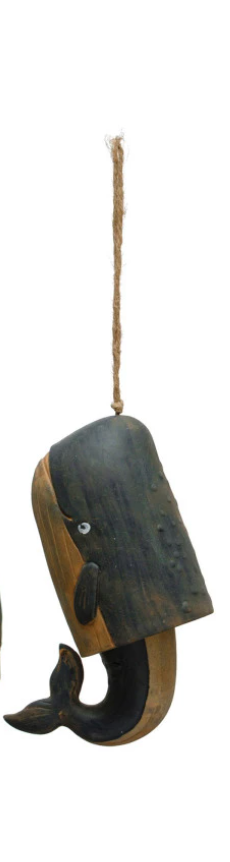 Hand-Painted Stoneware Nautical Bells w/ Jute Rope Hanger, Multi Color, 7 Styles - A. Dodson's