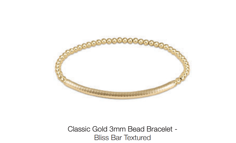 classic gold 3mm bead bracelet - bliss bar textured gold by enewton - A. Dodson's