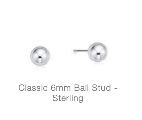 classic 6mm ball stud - sterling by enewton