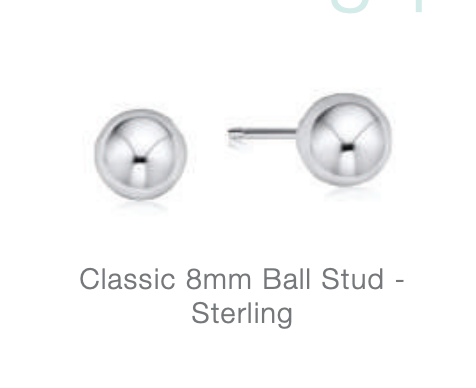 classic 8mm ball stud - sterling by enewton