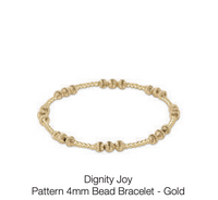 Dignity Joy Pattern 4mm Bead  Bracelet - Gold by enewton