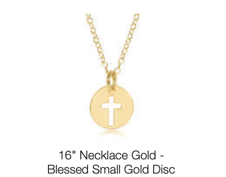 16" necklace gold - blessed small gold disc by enewton