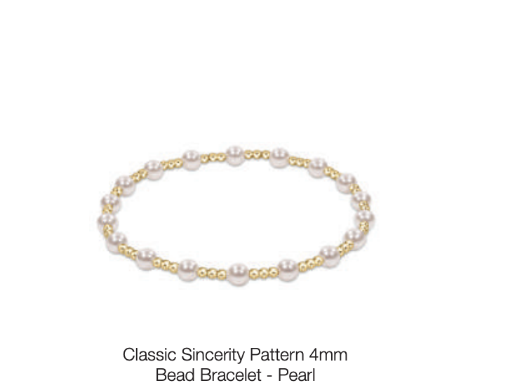 worthy Pattern 3mm Bead Bracelet - Pearl by enewton