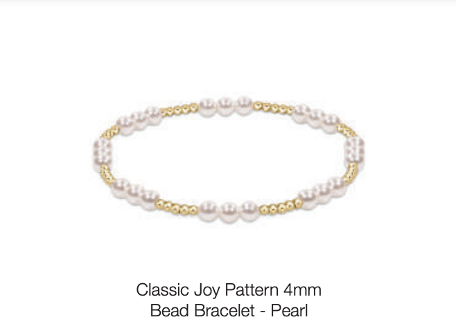 Classic Joy Pattern 4mm Bead  Bracelet - Pearl by enewton