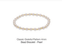 Classic Grateful Pattern 4mm Bead Bracelet - Pearl by enewton