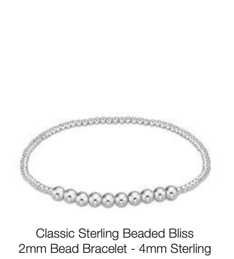 Classic Sterling Beaded Bliss 2mm Bead Bracelet - 4mm Sterling by enewton