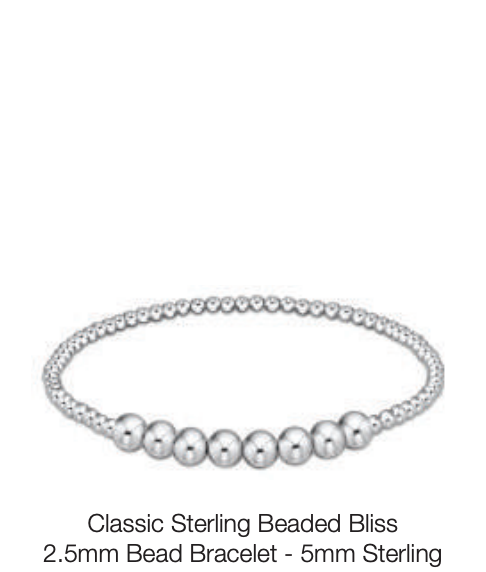 classic beaded bliss 2.5mm bead bracelet - 5mm sterling by enewton