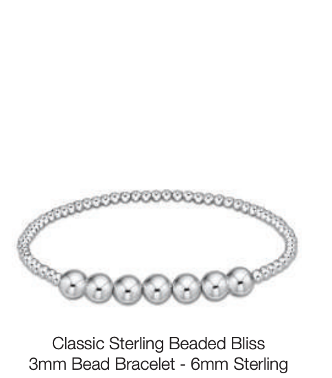 Classic Sterling Beaded Bliss 3mm Bead Bracelet - 6mm Sterling by enewton