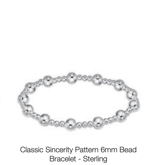 Classic Sincerity Pattern 6mm Bead Bracelet - Sterling by enewton