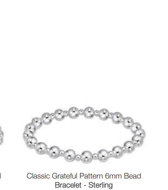 classic grateful pattern 6mm bead bracelet - sterling by enewton