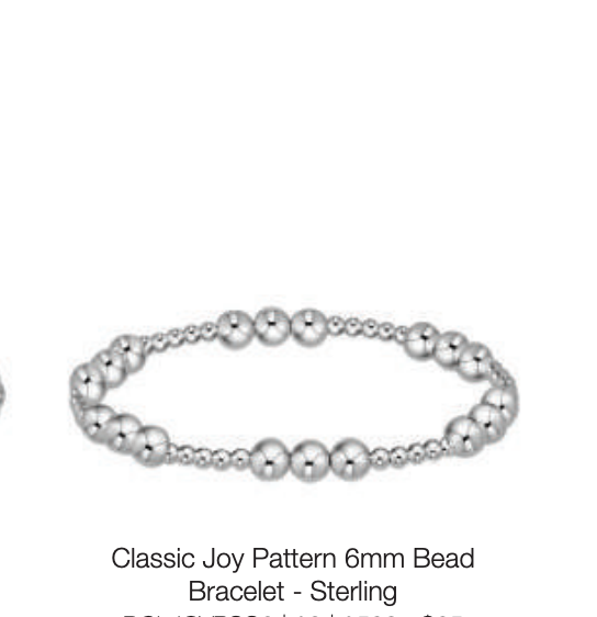 classic joy pattern 6mm bead bracelet - sterling by enewton