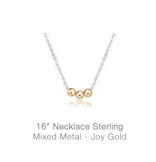 16" Necklace Sterling Mixed Metal  - Joy Gold by enewton