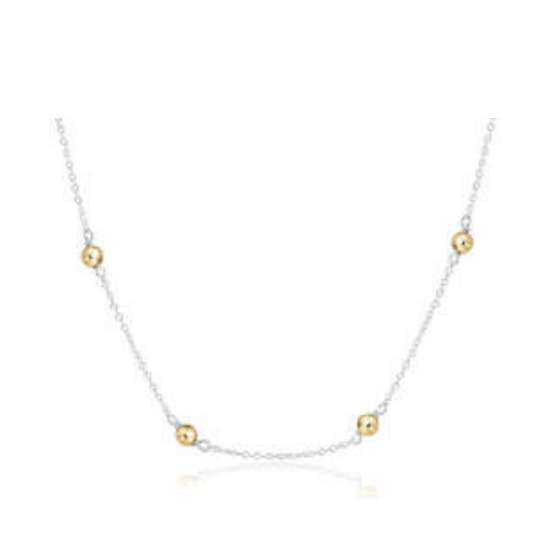 17" Choker Simplicity Chain Sterling Mixed Metal - Classic 4mm Gold by enewton