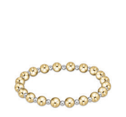 Classic Grateful Pattern 6mm Bead Bracelet - Mixed Metal by enewton