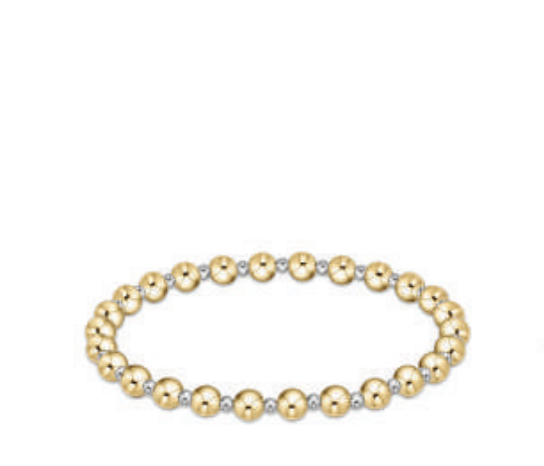 Classic Grateful Pattern 5mm Bead Bracelet - Mixed Metal by enewton