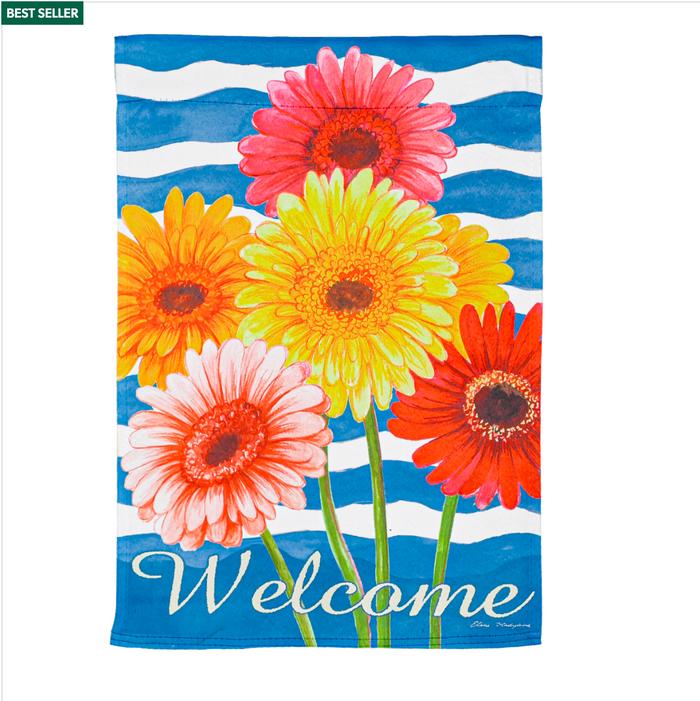 Spring Gerbera Bouquet Garden Suede Flag