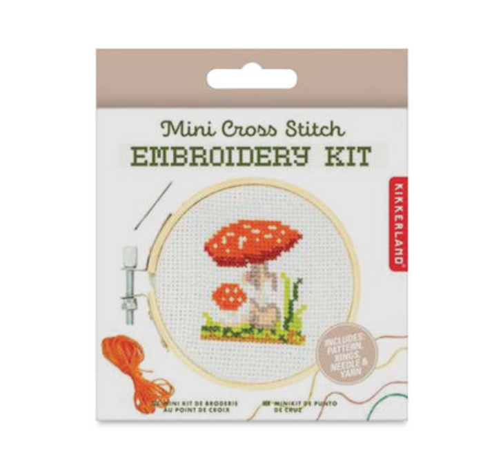 Mini CrossStitch Embroidery Kit Mushroom