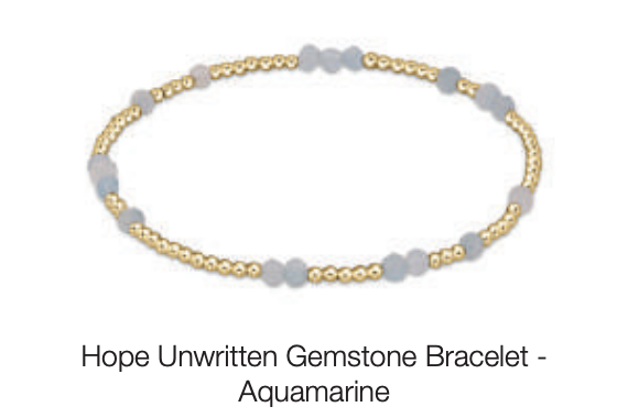 egirl hope unwritten gemstone bracelet - aquamarine by enewton