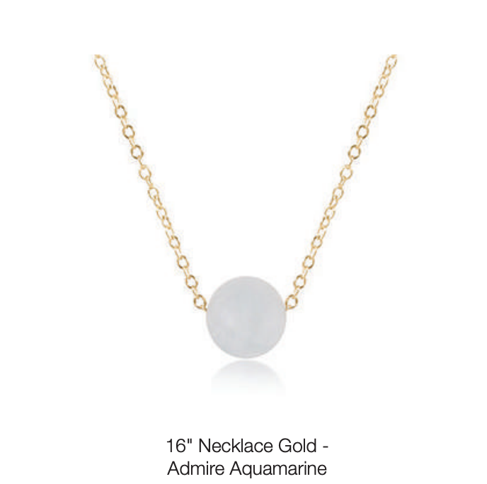 16" Necklace Gold - Admire Aquamarine by enewton