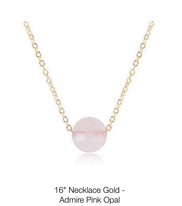 16" Necklace Gold - Admire Pink Opal by enewton