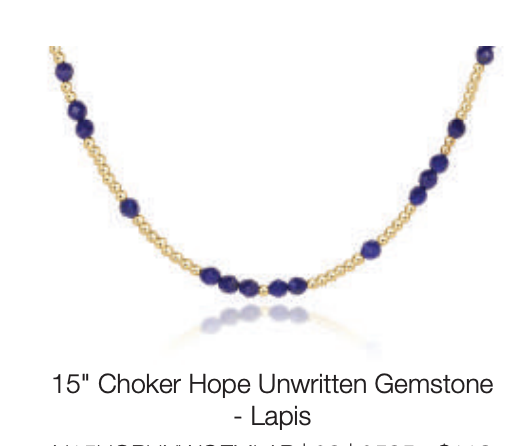 15" choker hope unwritten gemstone - lapis by enewton