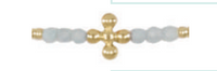 signature cross gold bliss pattern 2.5mm bead bracelet - aquamarine by enewton