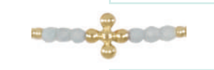 signature cross gold bliss pattern 2.5mm bead bracelet - aquamarine by enewton