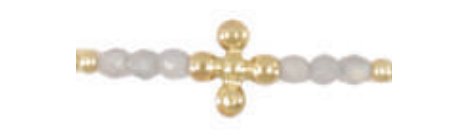 signature cross gold bliss pattern 2.5mm bead bracelet - labradorite by enewton