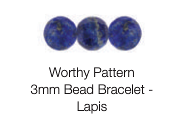 worthy pattern 3mm bead bracelet - lapis by enewton