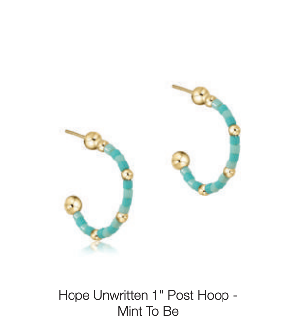 hope unwritten 1" post hoop - mint to be by enewton