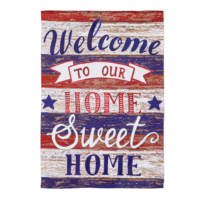 Farmhouse Home Sweet Home Garden Suede Flag
