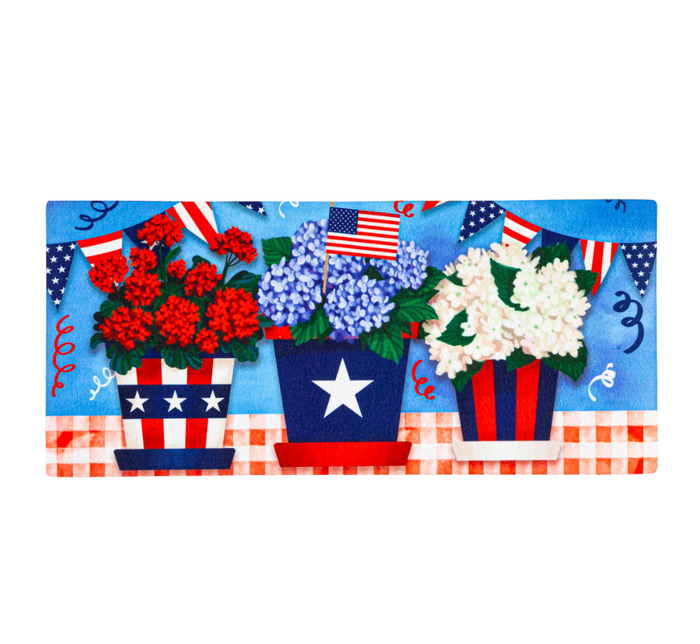 Patriotic Flower Pot Sassafras Switch Mat