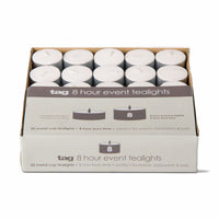 8 HOUR EVENT TEALIGHT CANDLES - SET OF 50