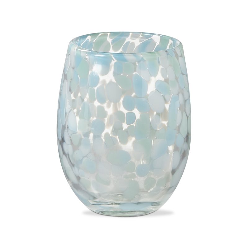 CONFETTI STEMLESS WINE GLASS - AQUA - A. Dodson's