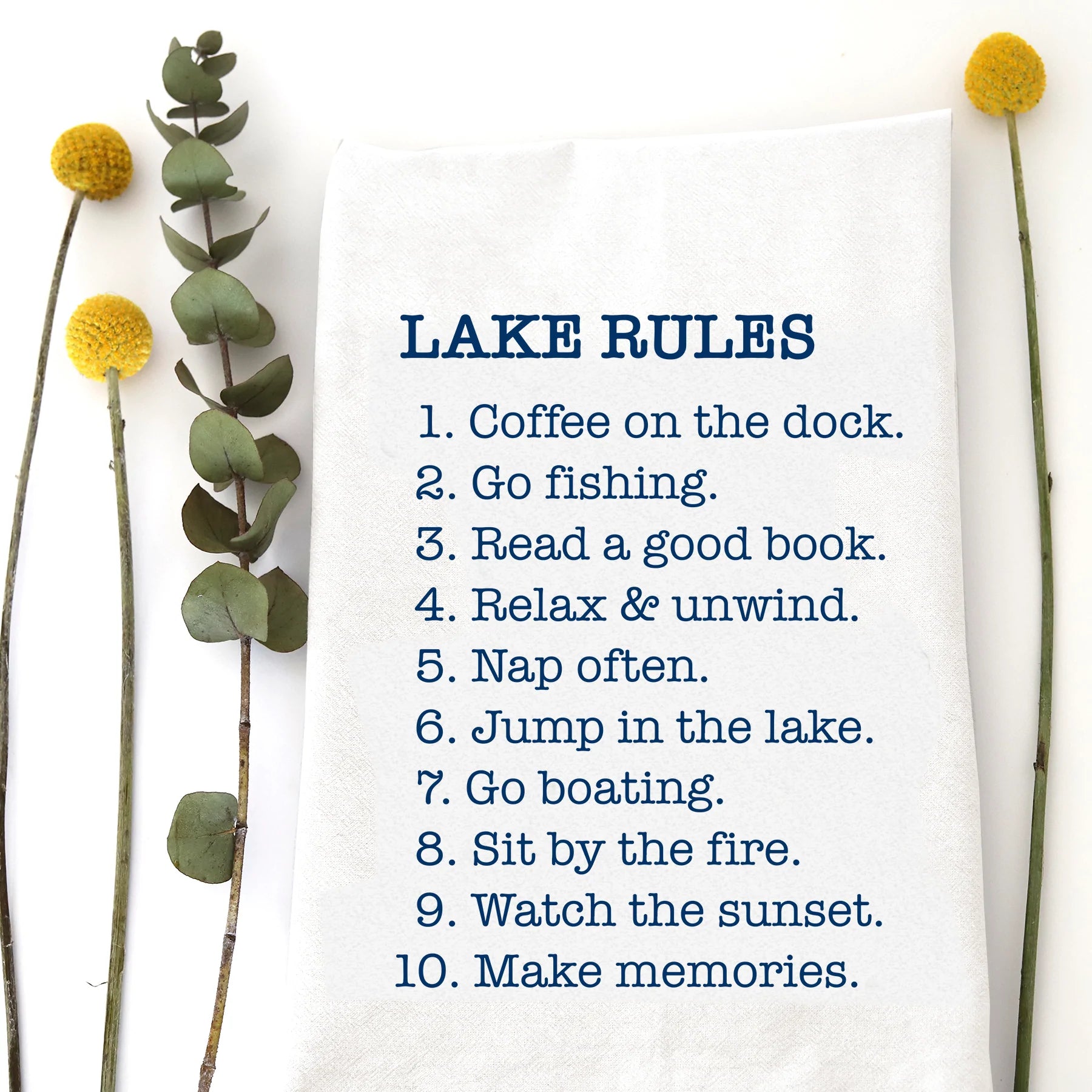 TEA TOWEL: LAKE RULES - A. Dodson's