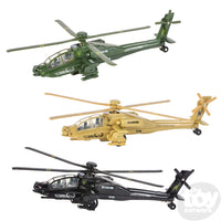 8" DIECAST PULLBACK APACHE HELICOPTER