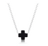 16" necklace sterling - signature cross - onyx by enewton
