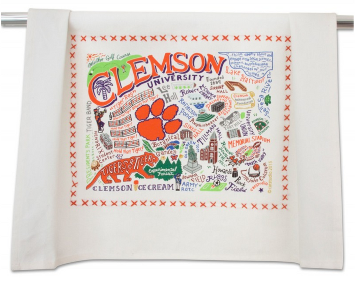 CLEMSON UNIVERSITY DISH TOWEL BY CATSTUDIO