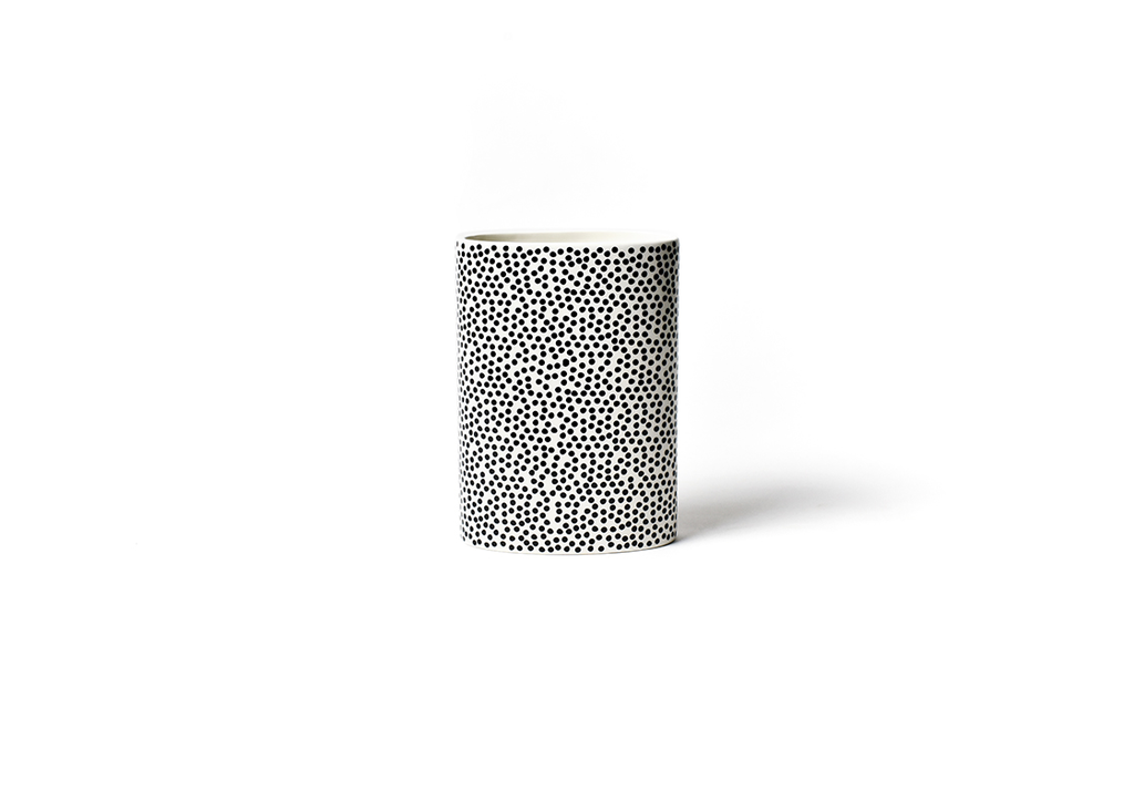 HAPPY EVERYTHING BLACK SMALL DOT MINI OVAL VASE - A. Dodson's