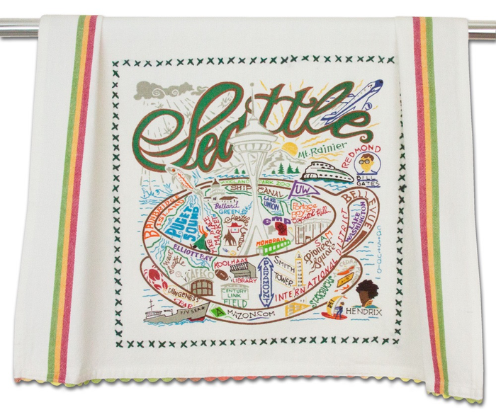 SEATTLE DISH TOWEL BY CATSTUDIO