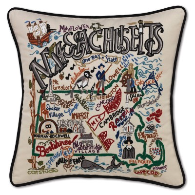 MASSACHUSETTS PILLOW BY CATSTUDIO